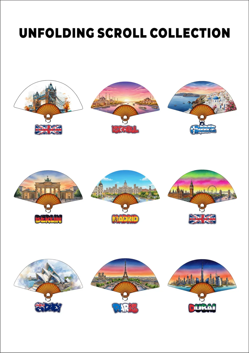Unfolding Scroll collection — city folding fans